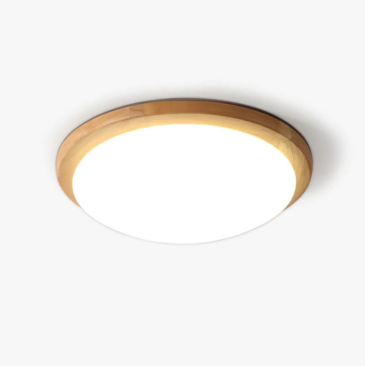 Plafonnier Tambour Bois Minimaliste Pour Éclairage Chaleureux
