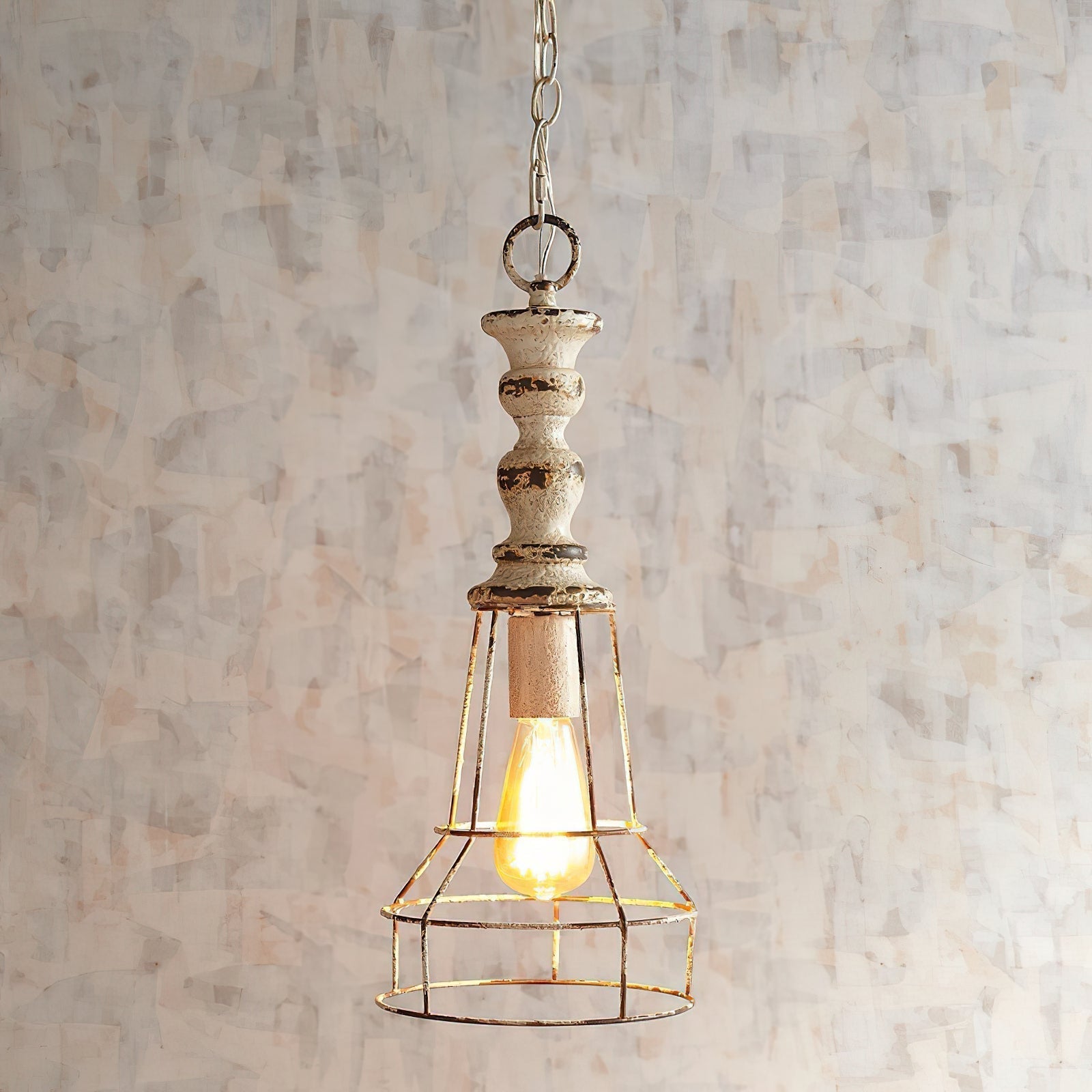 Suspension Vintage Industrielle Bois Et Métal Pour Ambiance Chaleureuse