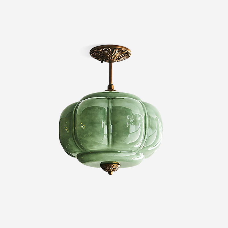 Lampe Plafond Semi Encastrée En Verre Vert Pour Éclairage Raffiné