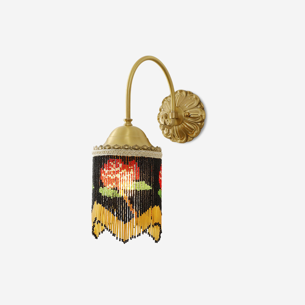 Applique Murale Vintage Laiton Et Perles Pour Ambiance Chic