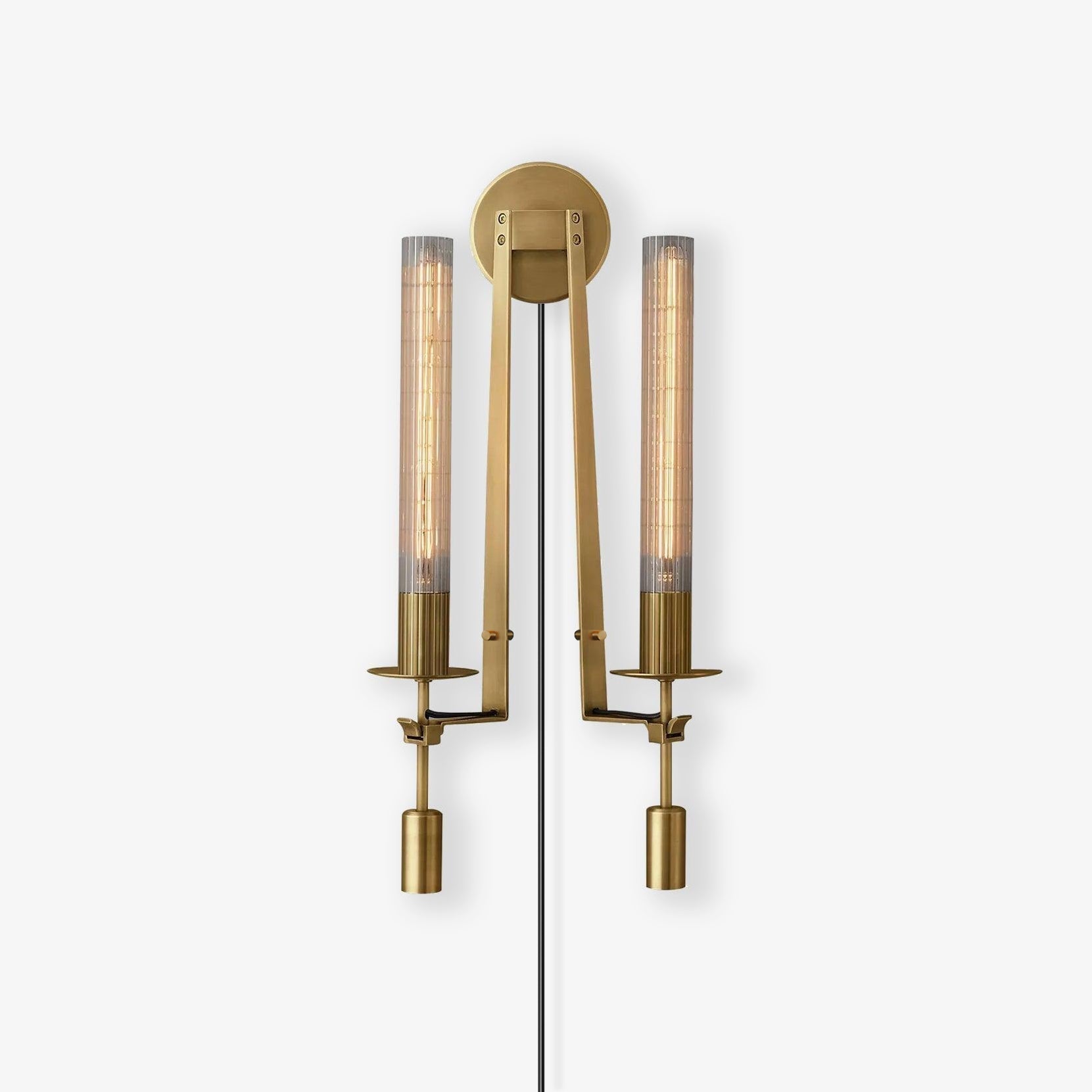 Lampe Murale En Laiton Et Verre À Brancher Pour Éclairage Élégant
