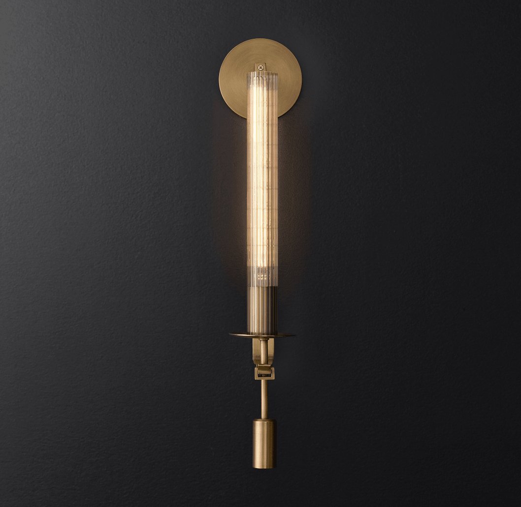 Lampe Murale En Laiton Et Verre À Brancher Pour Éclairage Élégant