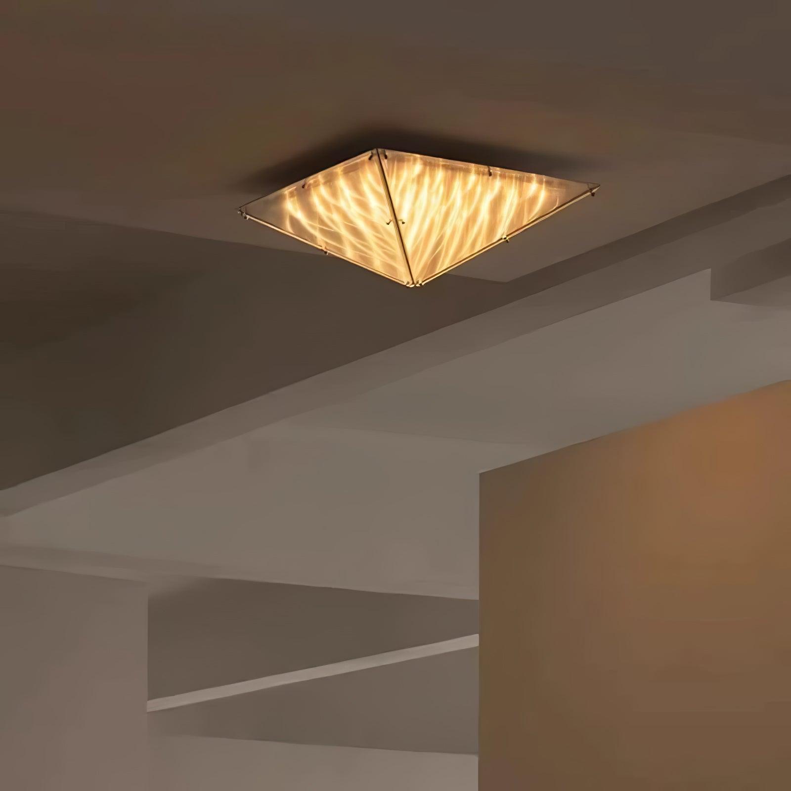 Plafonnier Verre Moderne LED Intégré Trois Températures de Lumière