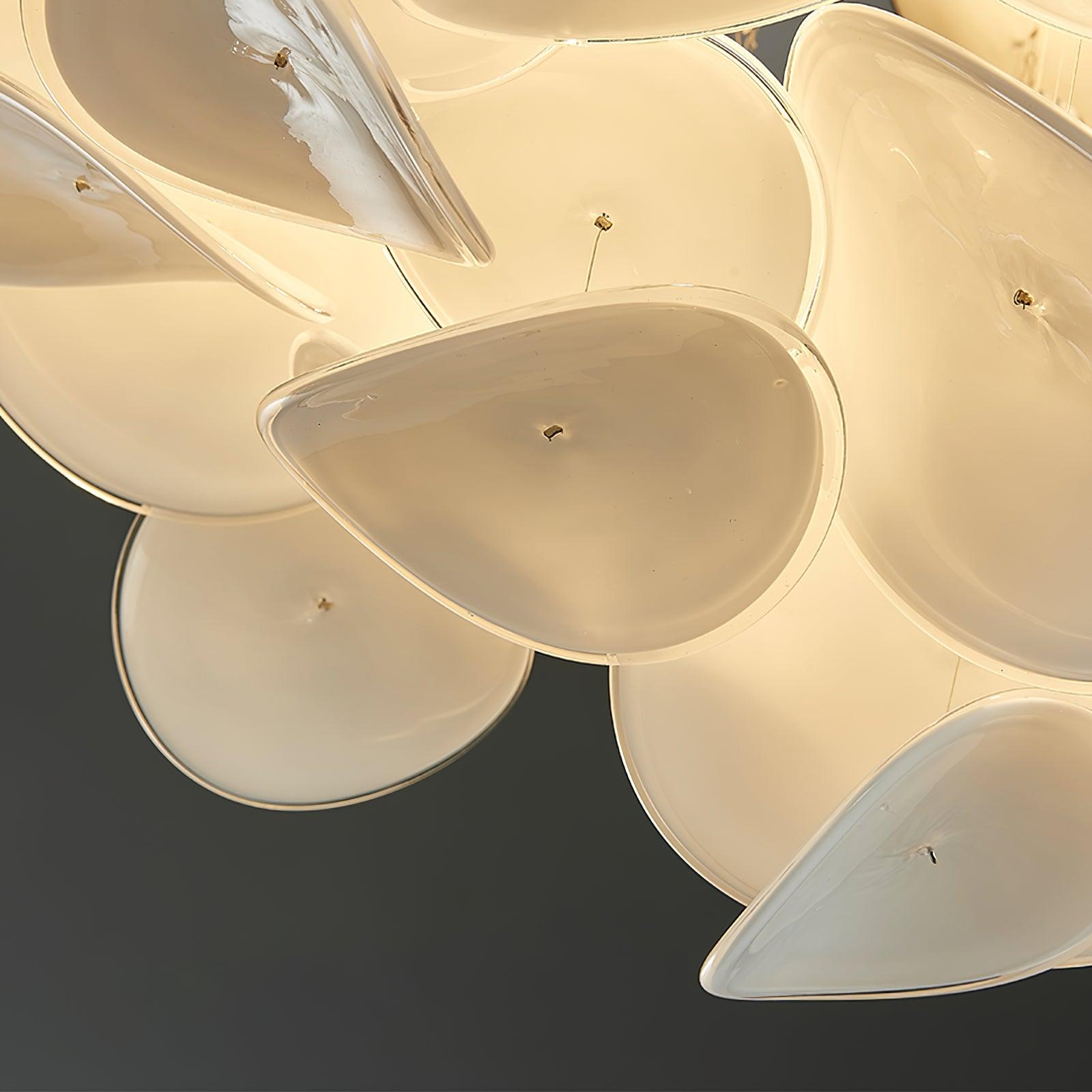 Lampe Plafond Pétales Modernes En Verre Et Aluminium Élégance Contemporaine
