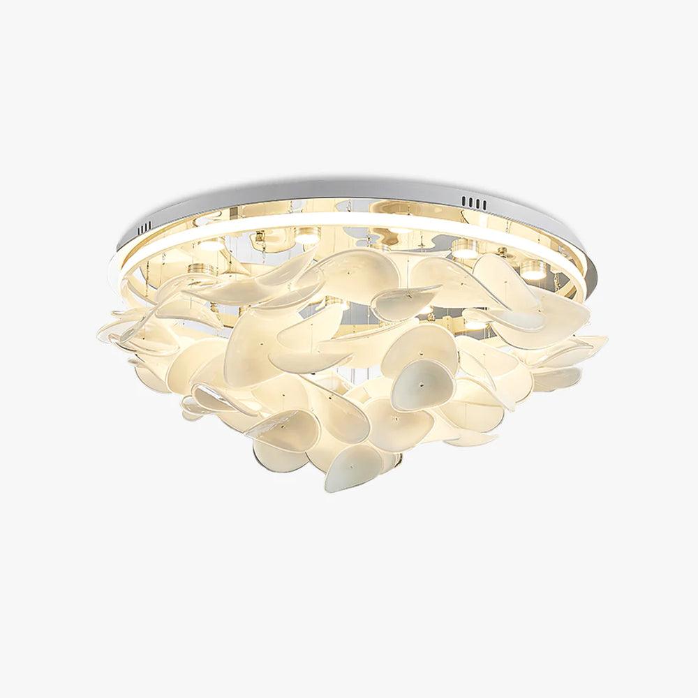 Lampe Plafond Pétales Modernes En Verre Et Aluminium Élégance Contemporaine