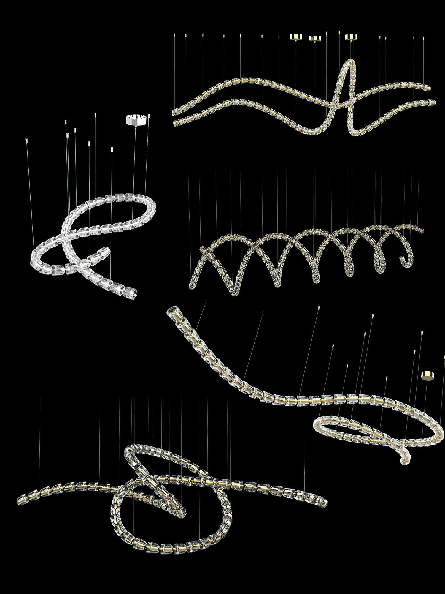 Lustre Cristal Suspendu Luxe Pour Ambiance Éclatante Premium
