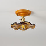 Plafonnier Vintage Verre Et Laiton Pour Ambiance Chaleureuse