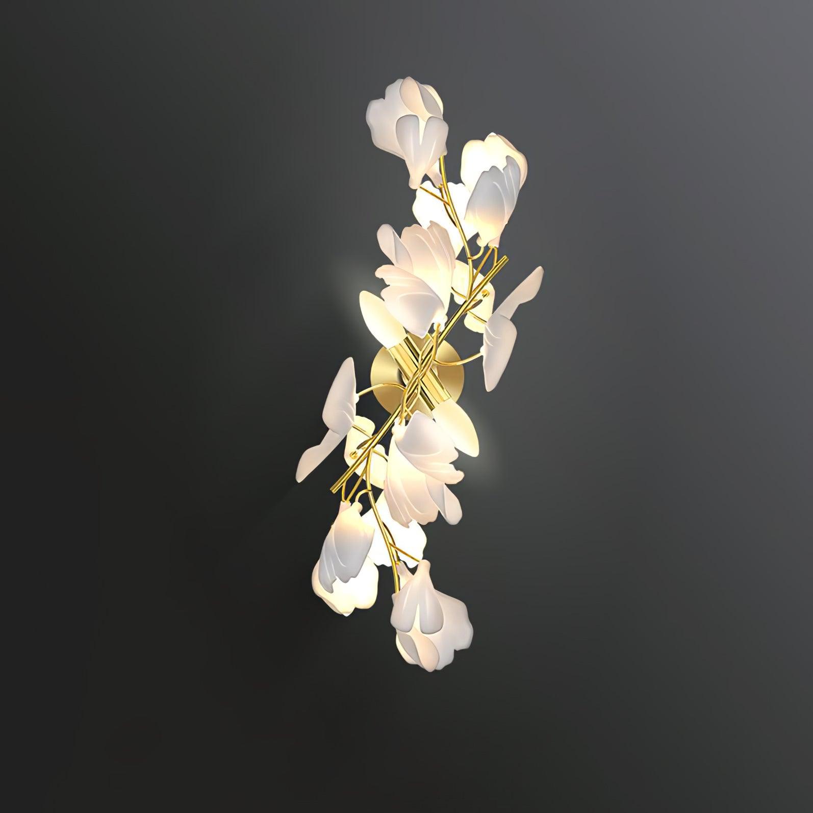 Lampe Murale Gingko Fleurs en Laiton Élégance Chaleureuse