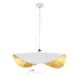 Suspension Lampe Moderne Avec Abat-jour Courbé Noir et Or Élégant