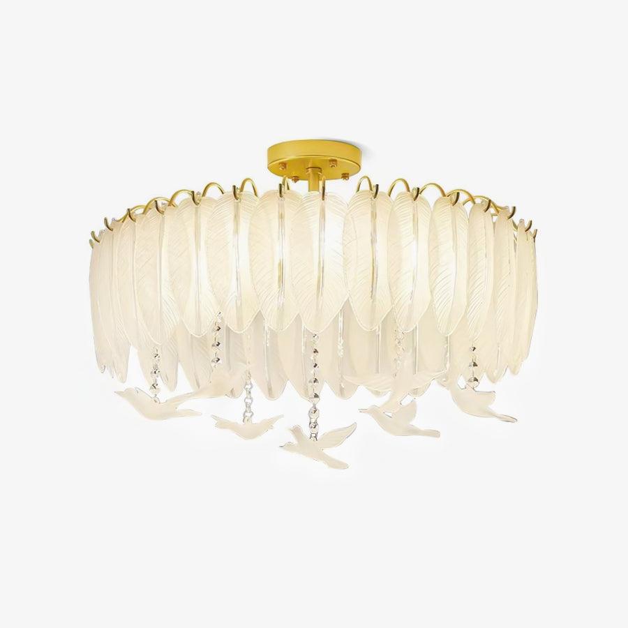 Plafonnier Verre Plume Élégant Pour Ambiance Chaleureuse