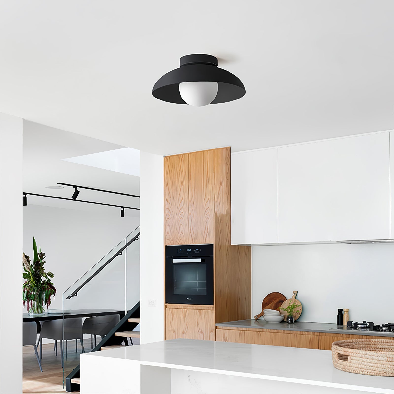 Plafonnier Verre Dôme Nordique Pour Lumière Diffuse Et Élégante