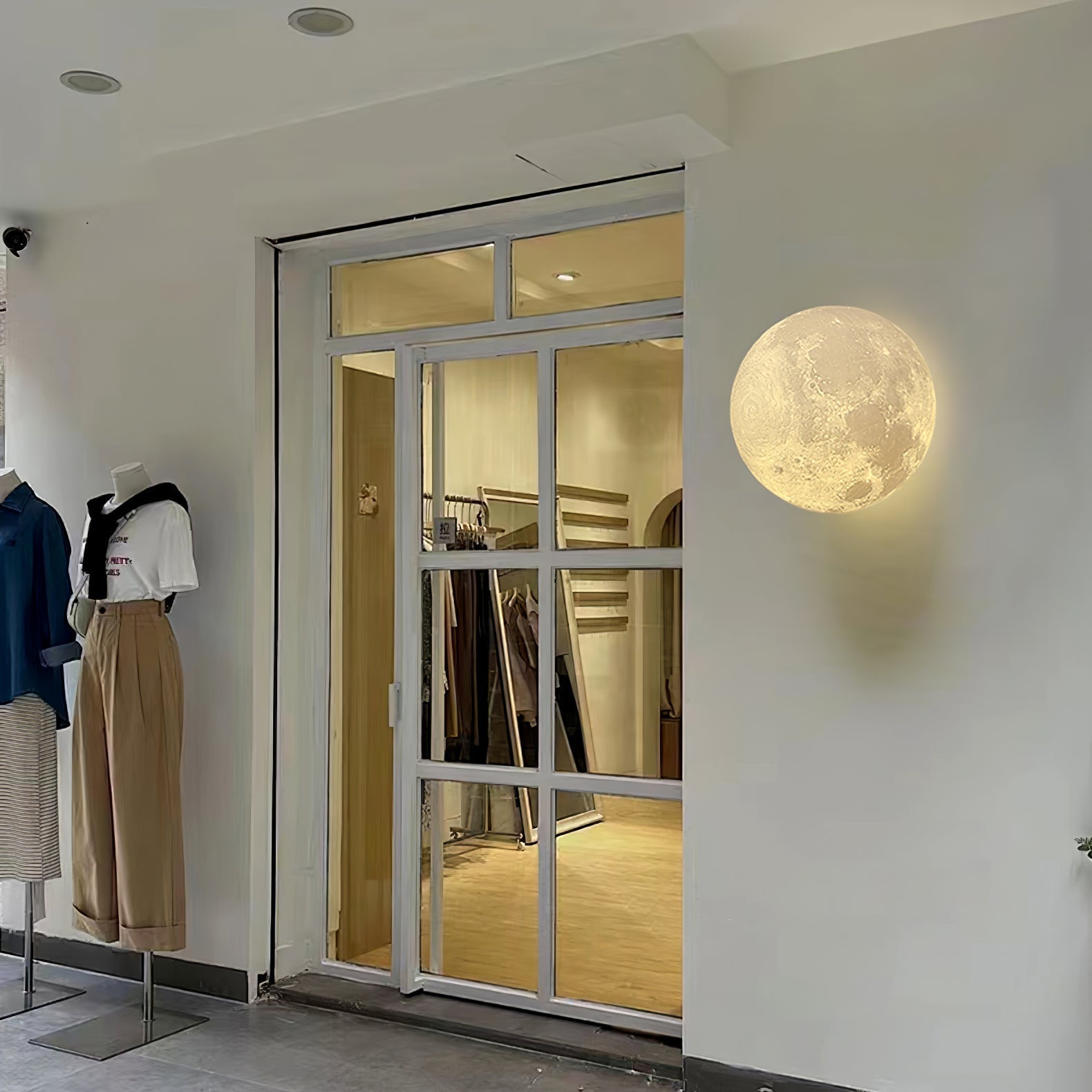 Applique Murale 3D Lune En Plastique Éclairage Ambiant Nordique