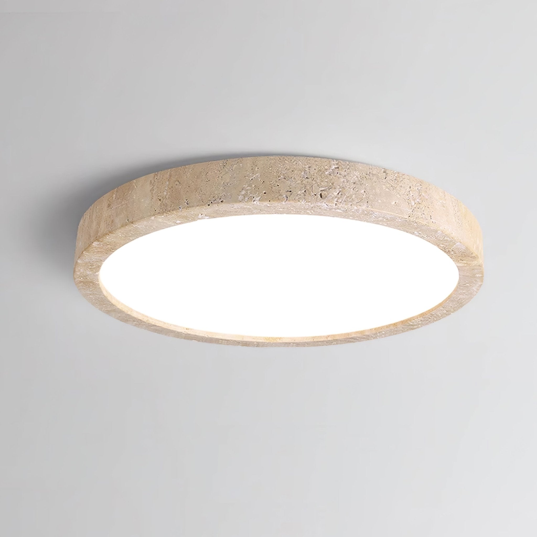 Plafonnier Minimaliste En Travertin Jaune Pour Une Ambiance Contemporaine