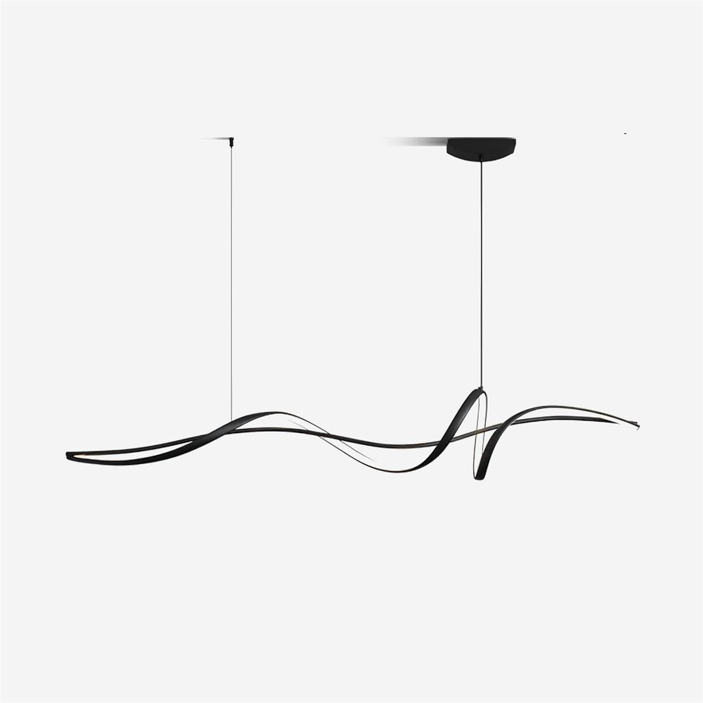 Suspension Led Moderne Wave Noir Lampe Pendante Éclairage Élégant