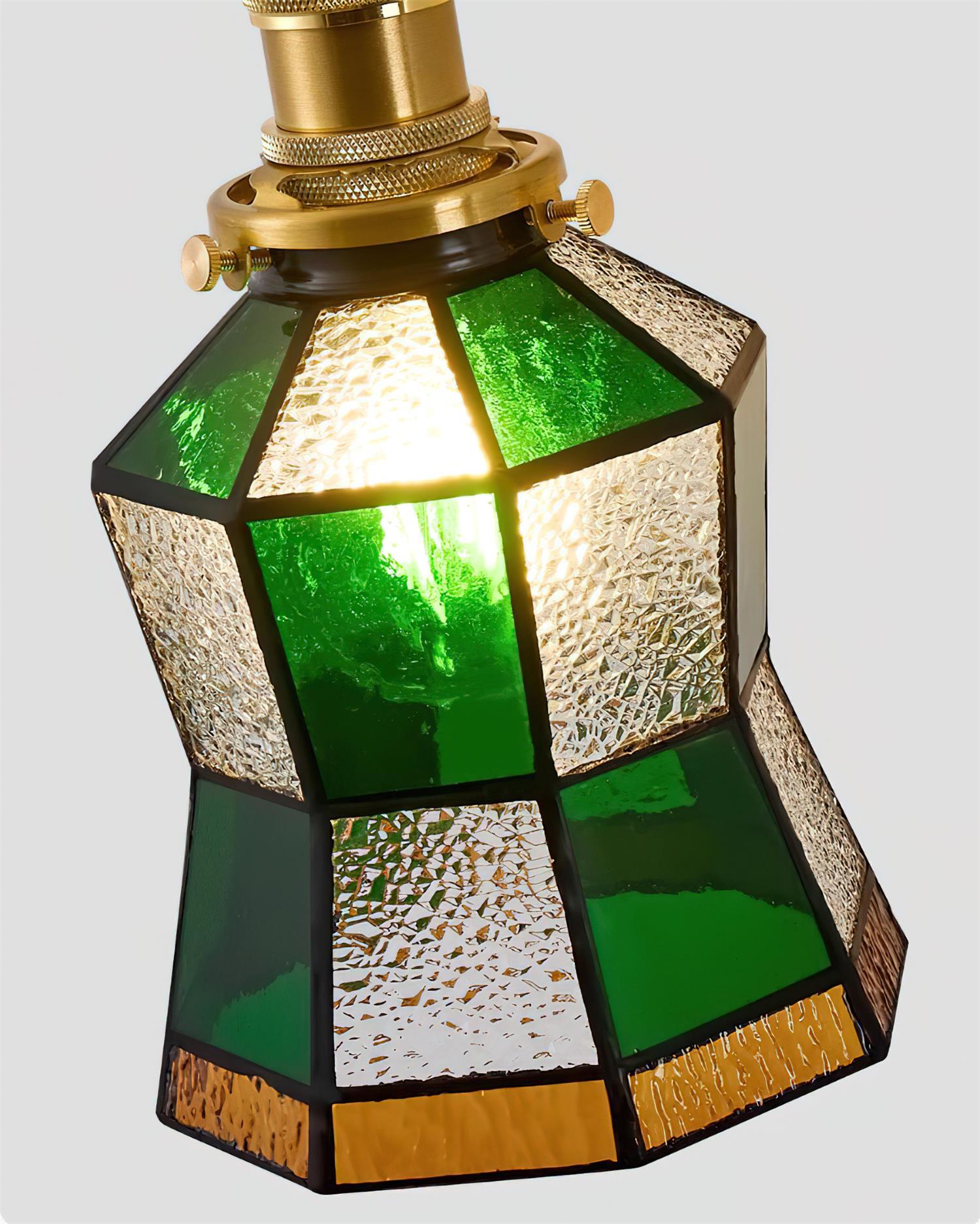 Applique Murale Vintage En Métal Et Verre Doré Vert Éclairage Élégant