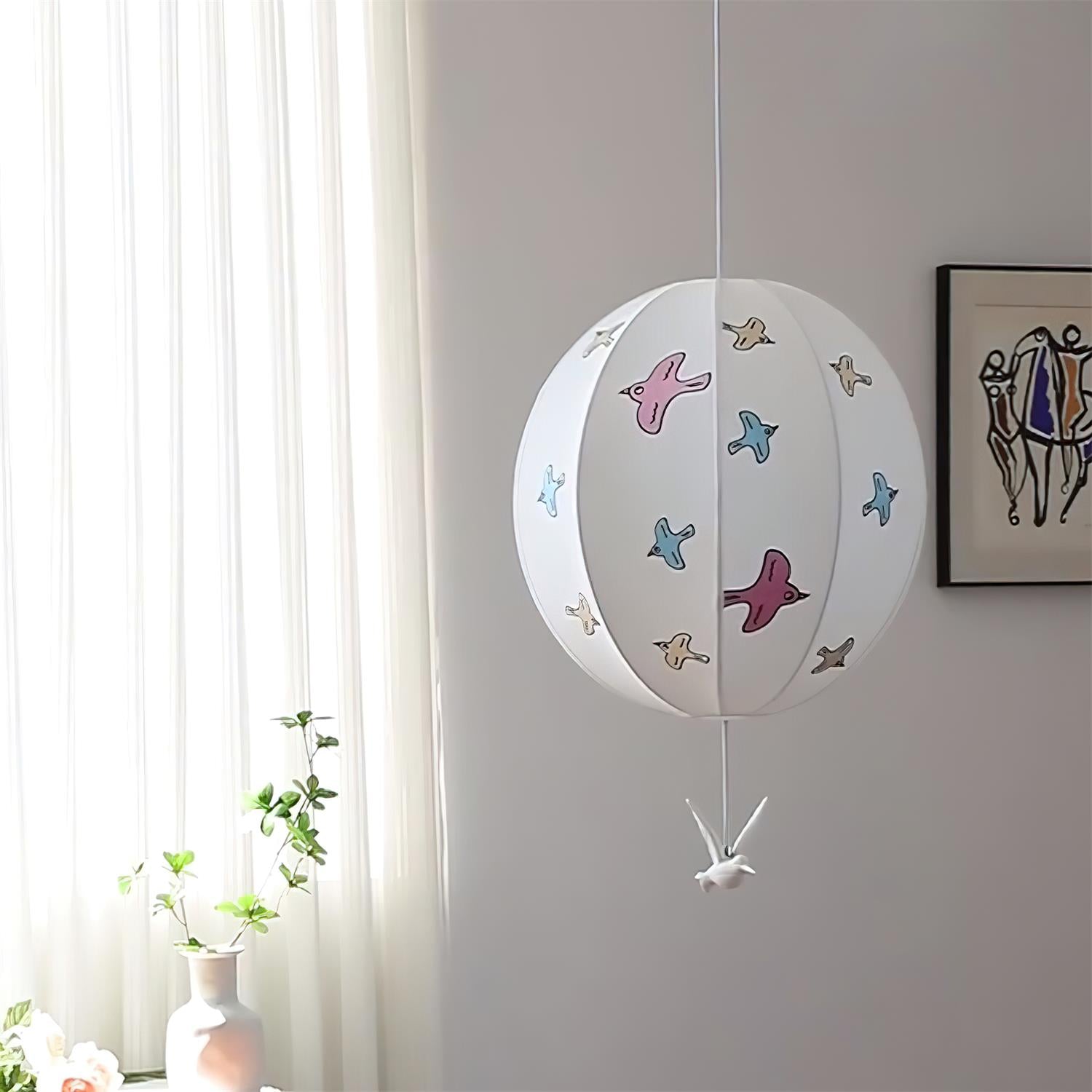 Suspension Lampe Oiseau Sphère Pour Ambiance Créative et Douceur