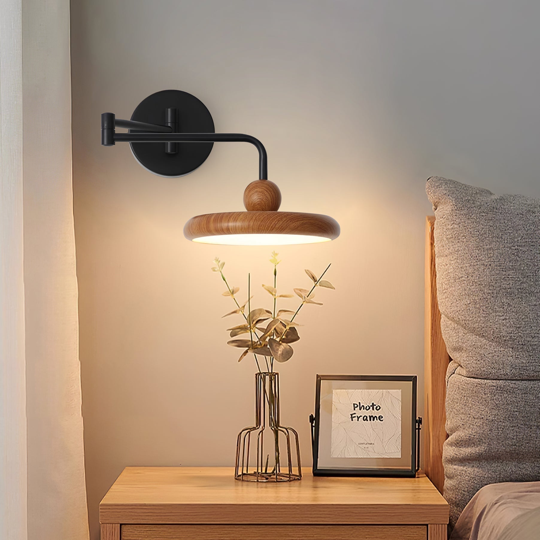 Lampe Murale Plug In Réglable À LED Intégrée, Lumière Chaude 3000K