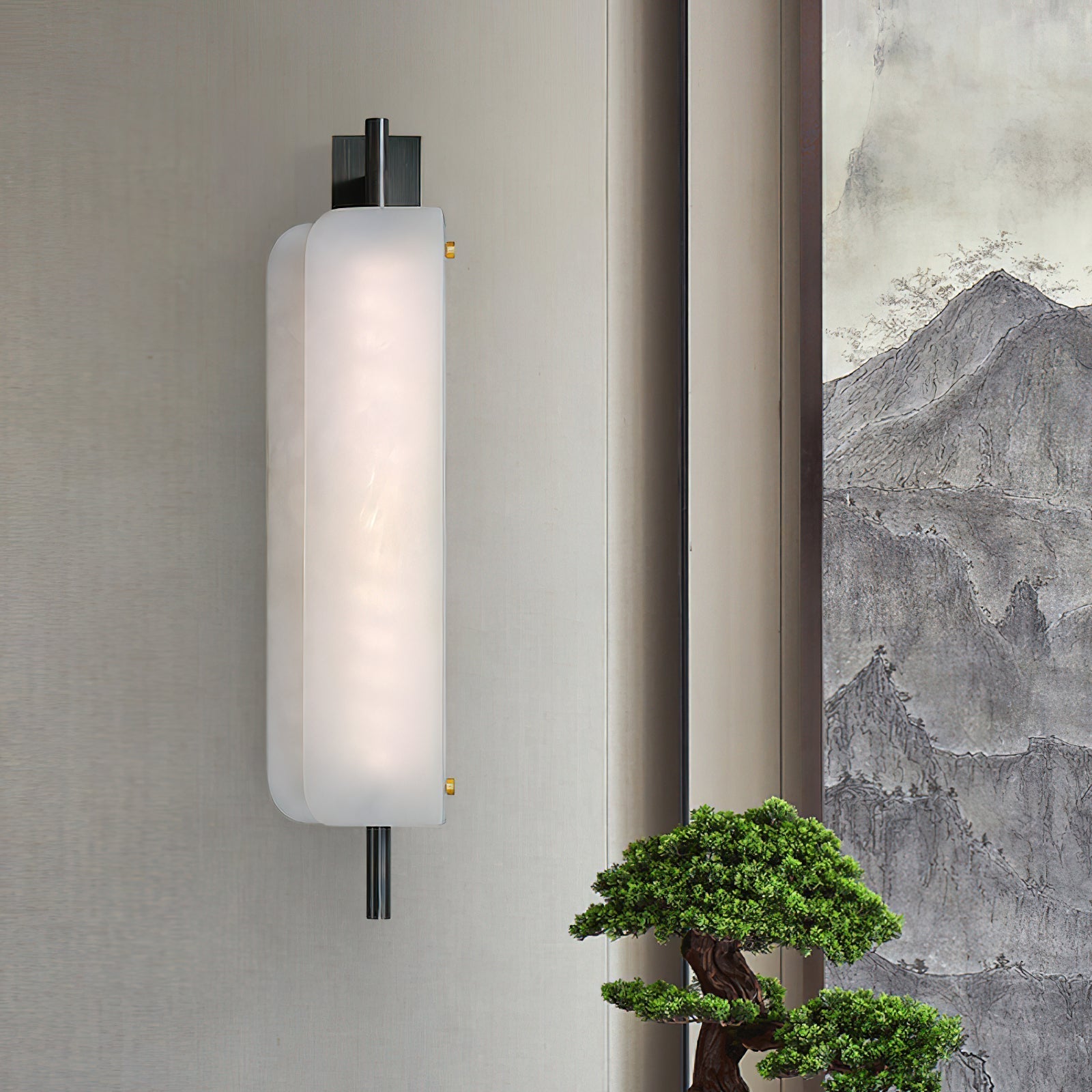 Applique Murale Albâtre Blanc Minimaliste Moderne Pour Éclairage Doux