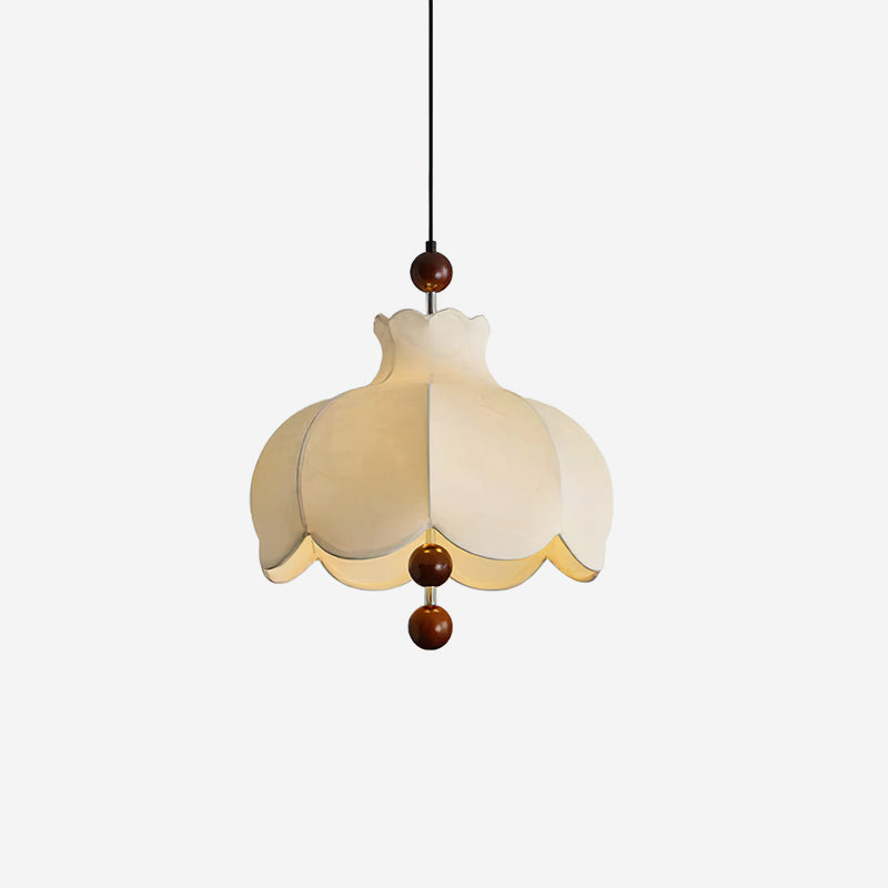 Suspension Vintage Avec Abat Jour Tissu Bois Pour Salon Ambiance
