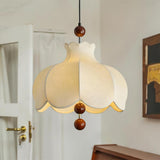 Suspension Vintage Avec Abat Jour Tissu Bois Pour Salon Ambiance