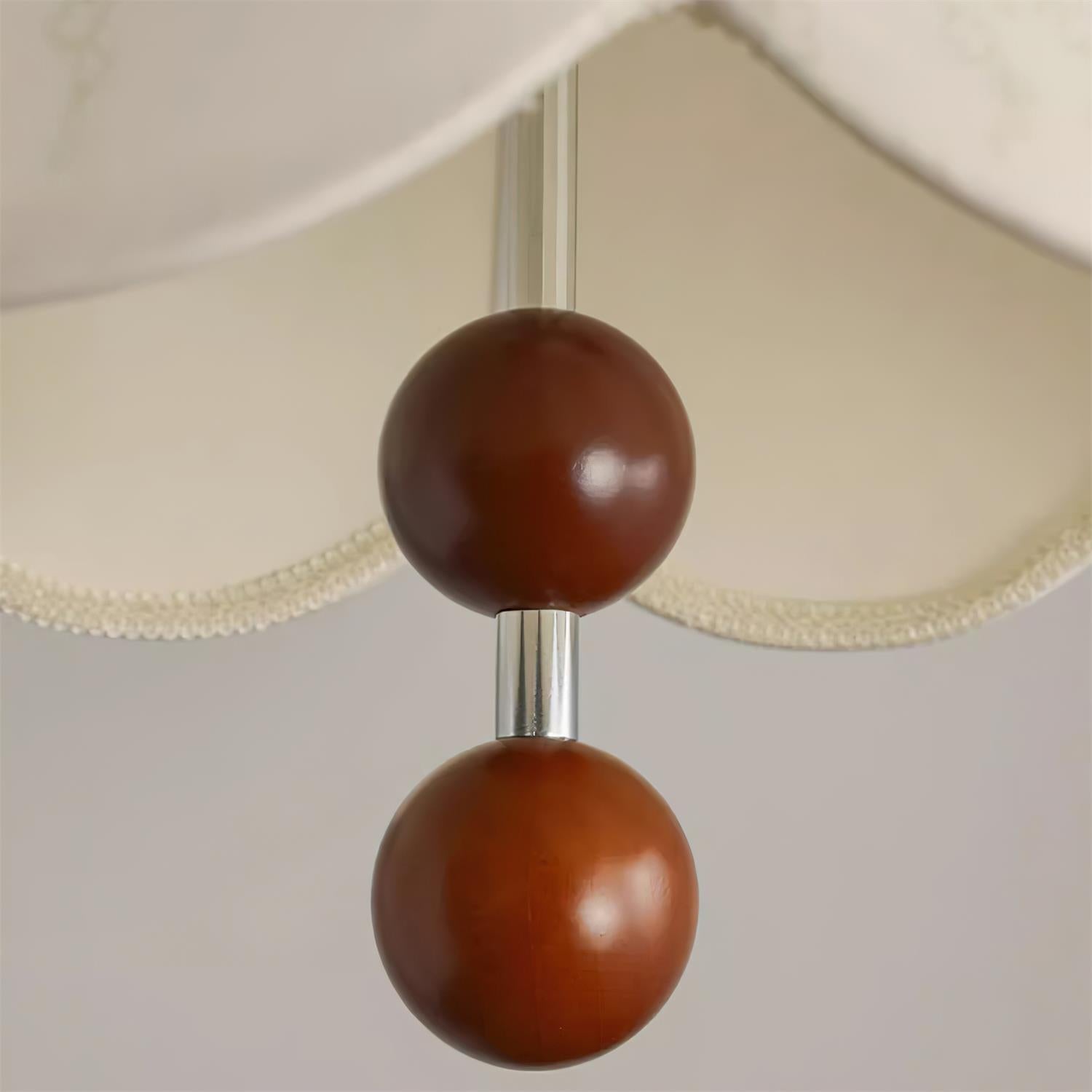 Suspension Vintage Avec Abat Jour Tissu Bois Pour Salon Ambiance
