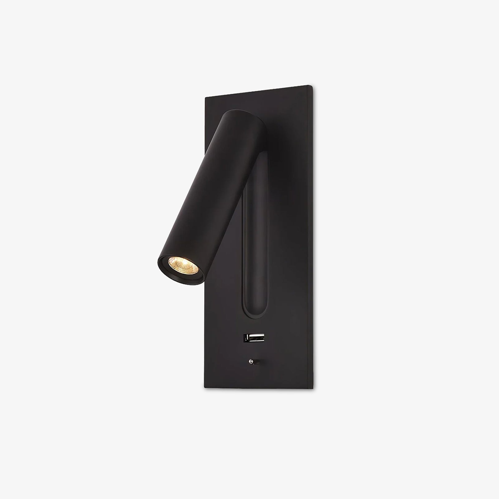 Lampe Murale Moderne Noire Avec USB et Éclairage LED Intégré