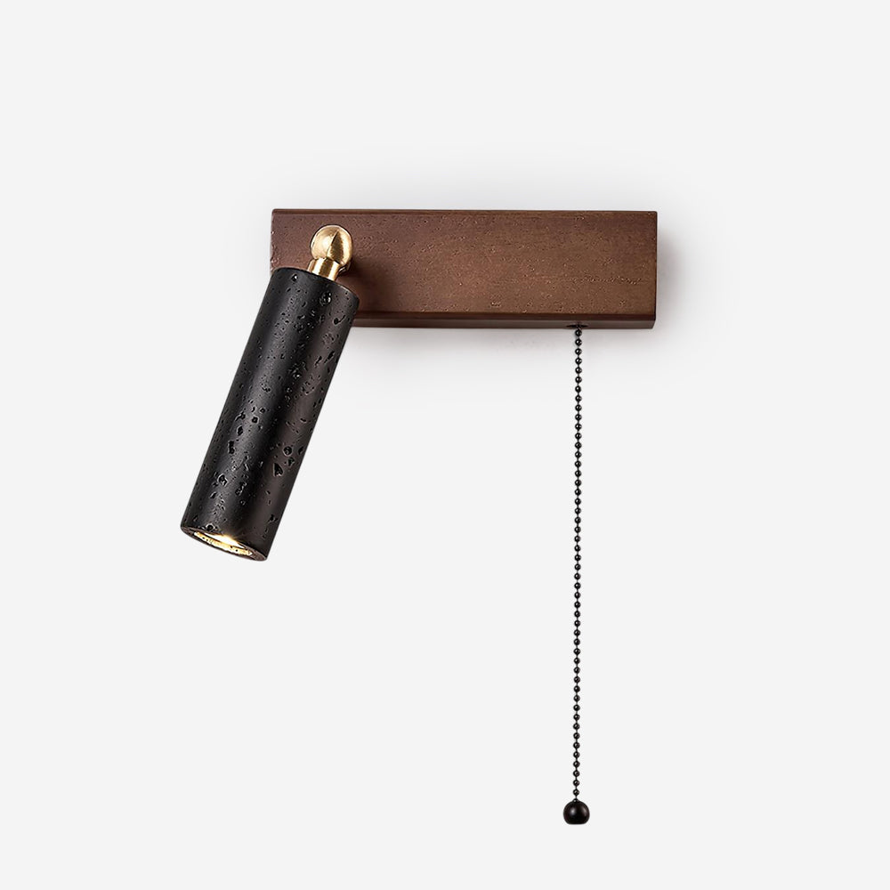 Lampe Murale Travertin Noir Avec Projecteur Élégant et Lumineux