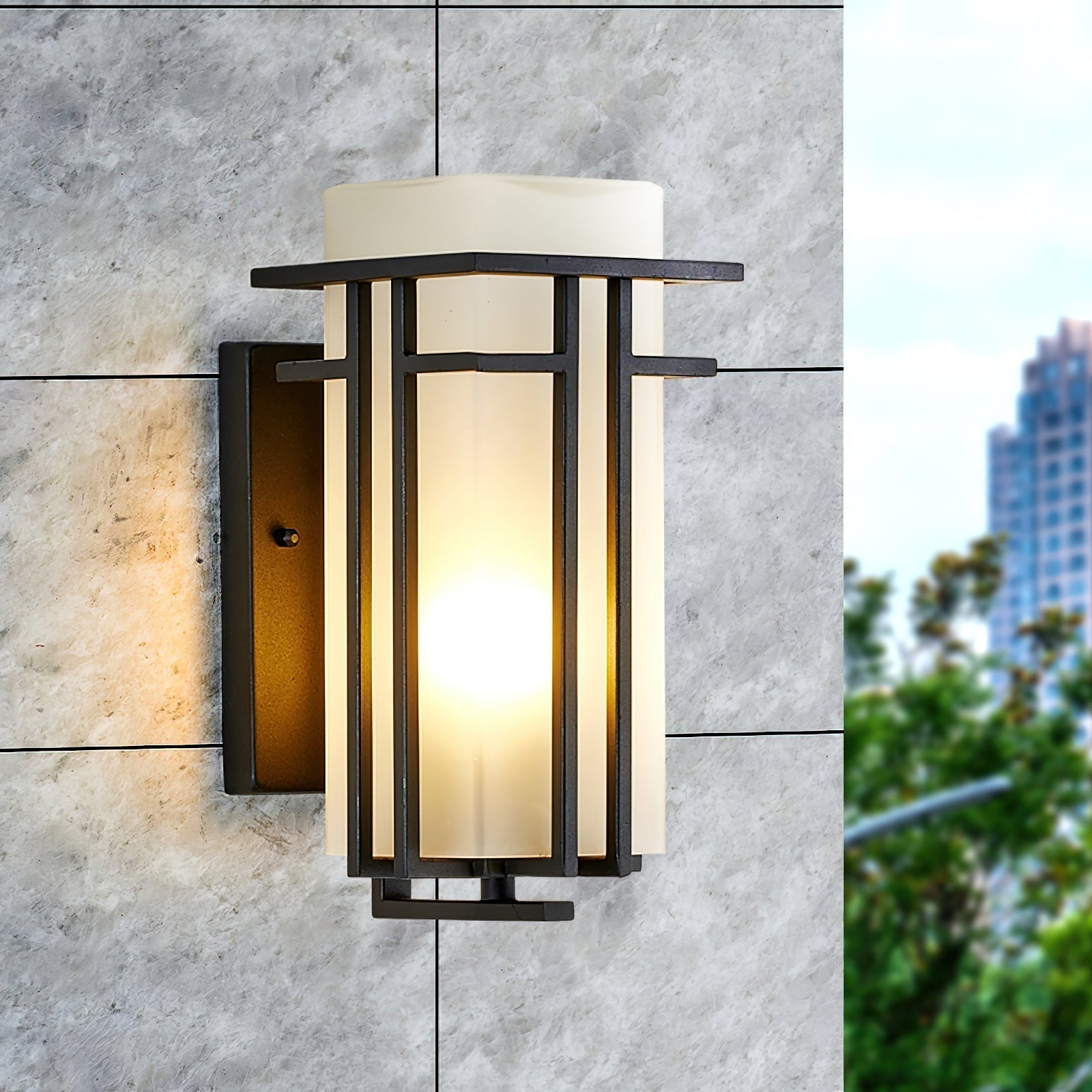 Lampe Murale Extérieure Étanche En Fer Forgé Style Lanterne Rétro