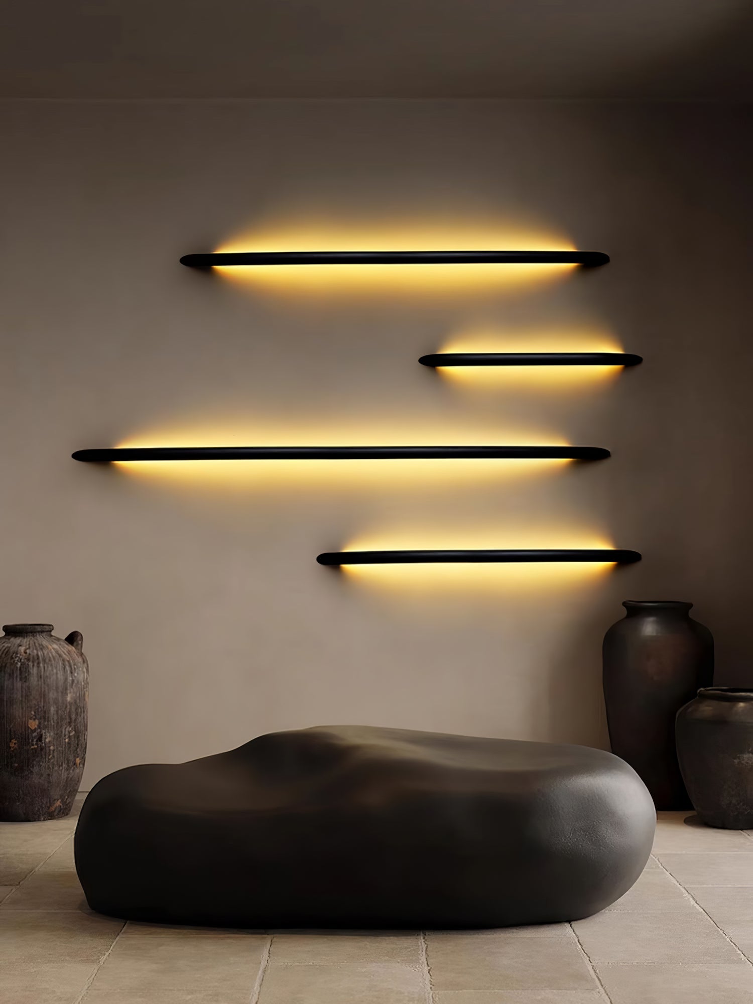 Luminaire Mural Linéaire En Bois Au Design Moderne Avec LED Intégrée