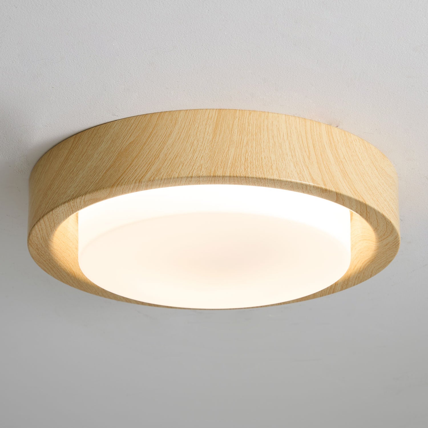 Plafonnier Bois à LED Intégré, Lumière Variable 3000 4000 6000K