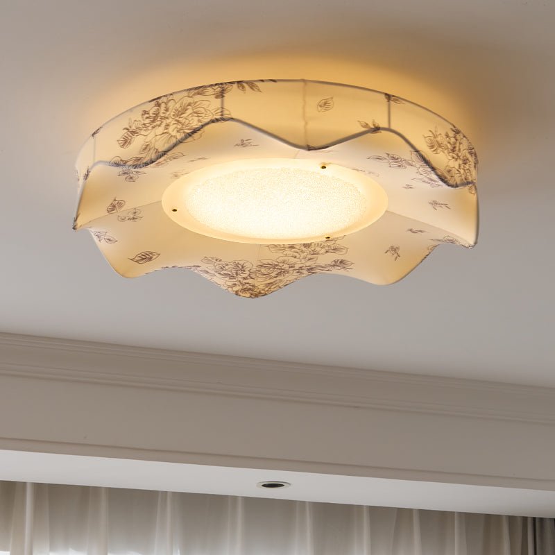 Plafonnier Tissu Nordique Premium Avec LED Intégrée Et Lumière Chaude
