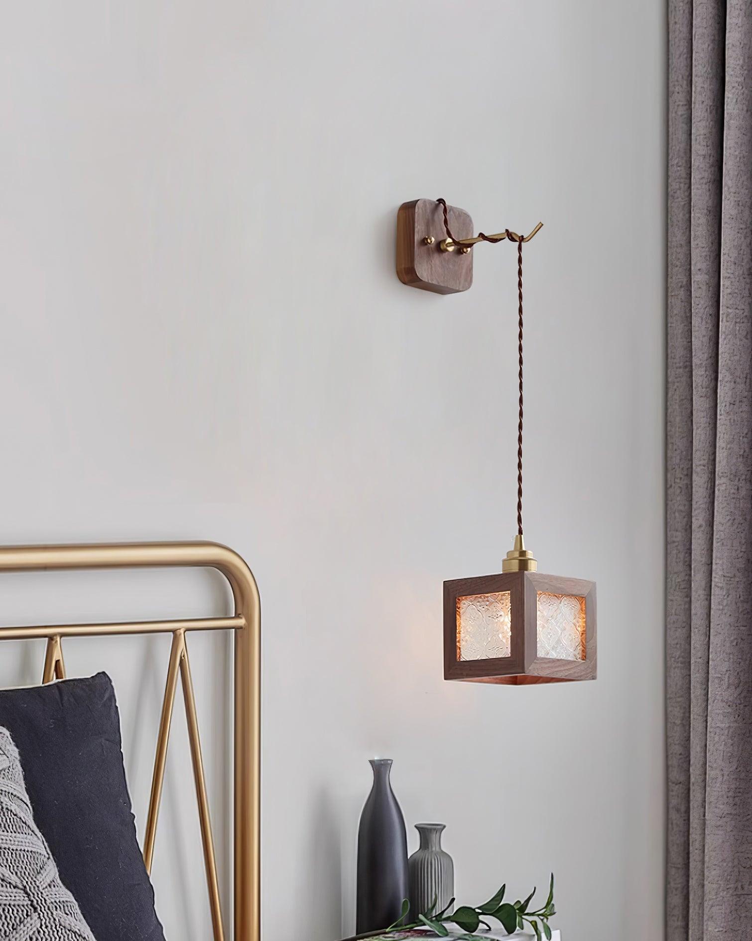Applique Murale Bois Cube Minimaliste Pour Ambiance Apaisante