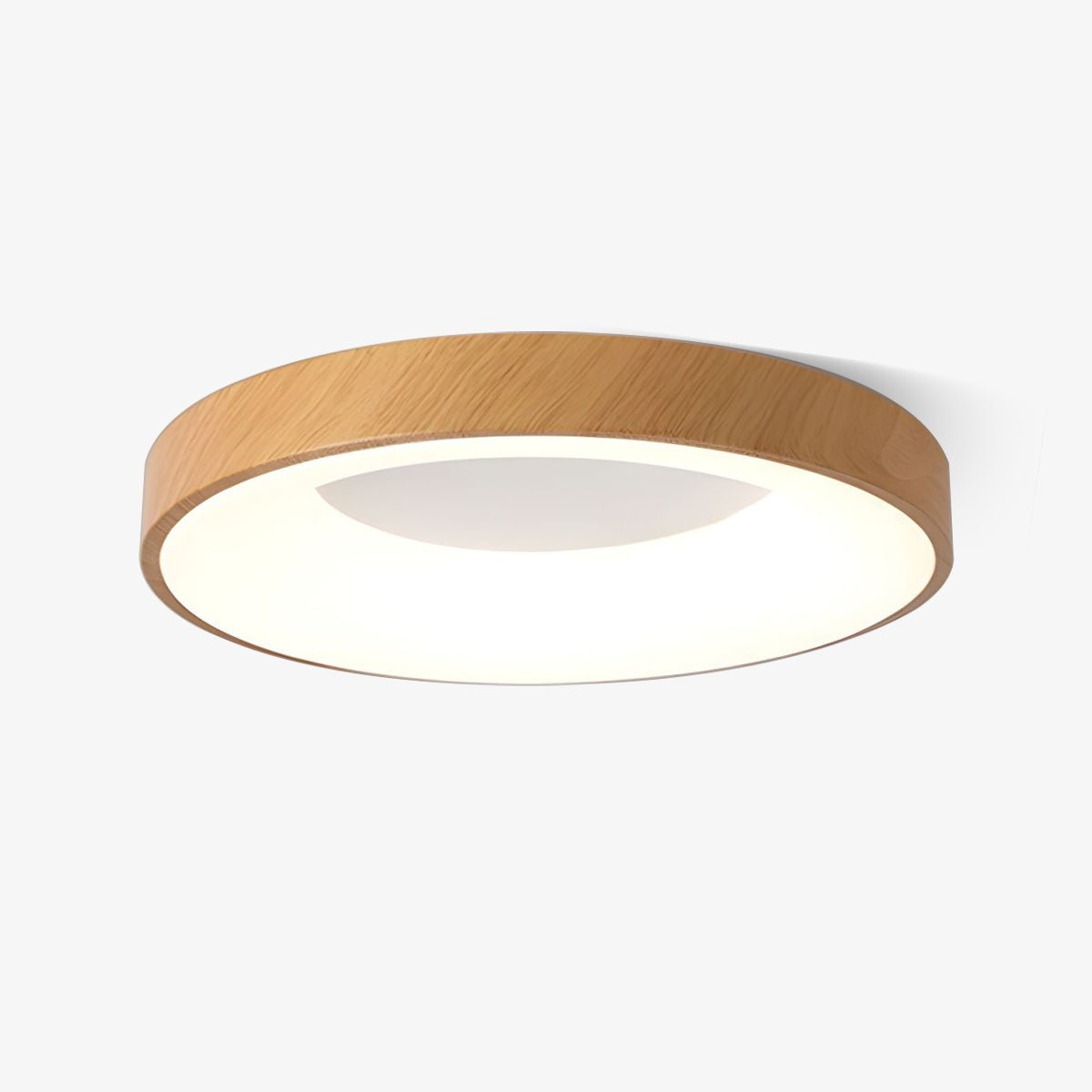 Lampe Plafonnier Ronde en Bois Éclairage LED Intégrée Minimaliste