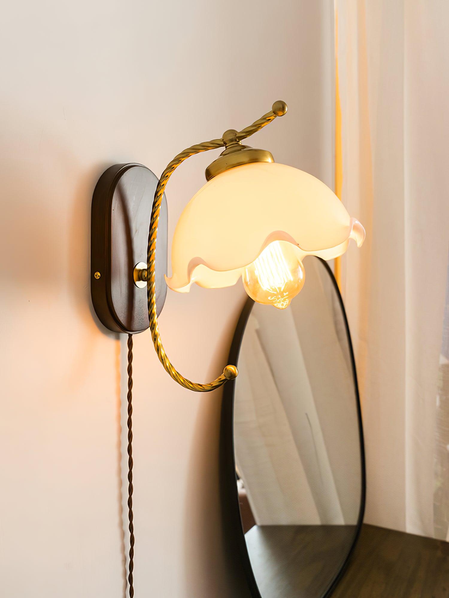 Lampe Murale Vintage En Bois Et Fer Pour Éclairage Ambiant