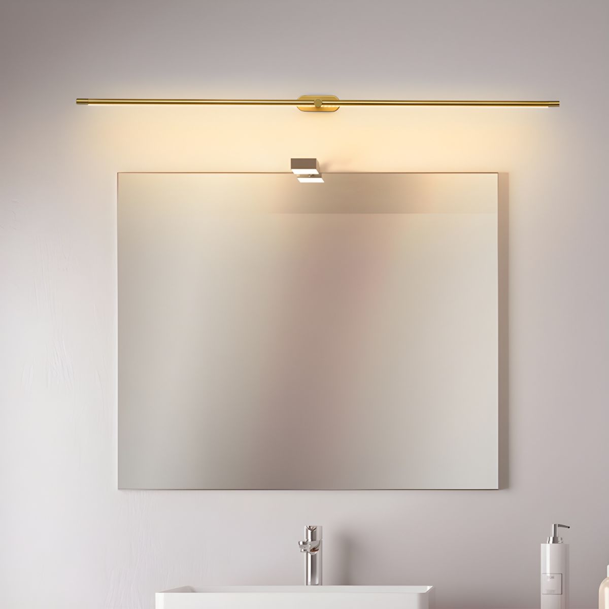 Lampe Murale Linéaire à LED Intégrée Cadre Noir Métal Moderne