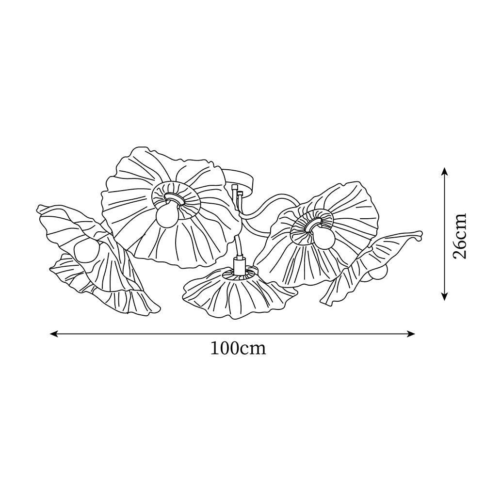 Plafonnier Verre Motifs Floraux Dépolisés Pour Lumière Douce
