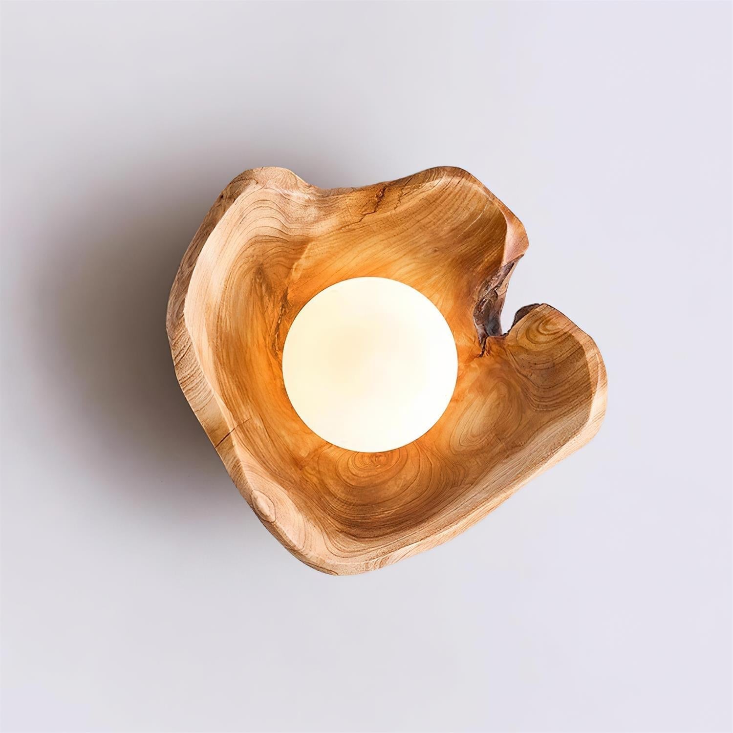 Lampe Murale Verre Et Bois Design Minimaliste Lumière Douce