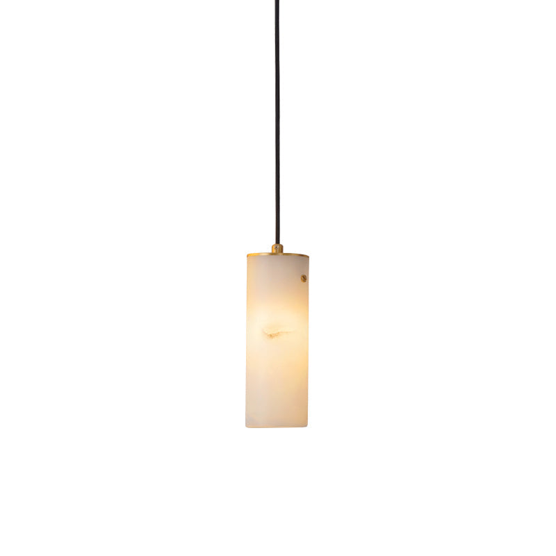 Suspension Verticale En Albâtre Blanc Éclairage Minimaliste Épuré