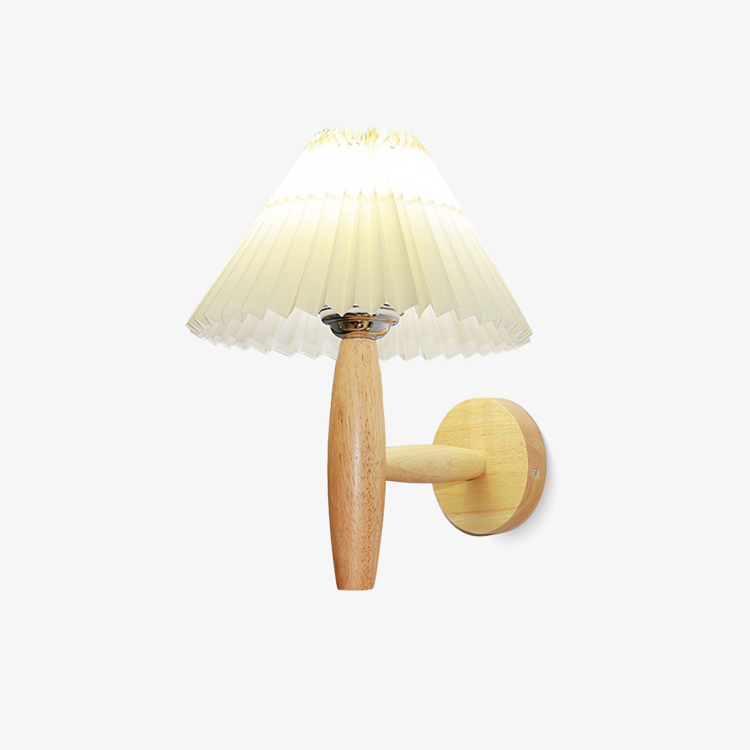 Applique Murale Bois Contemporain Avec Lumière Chaude Et Tissu Lin