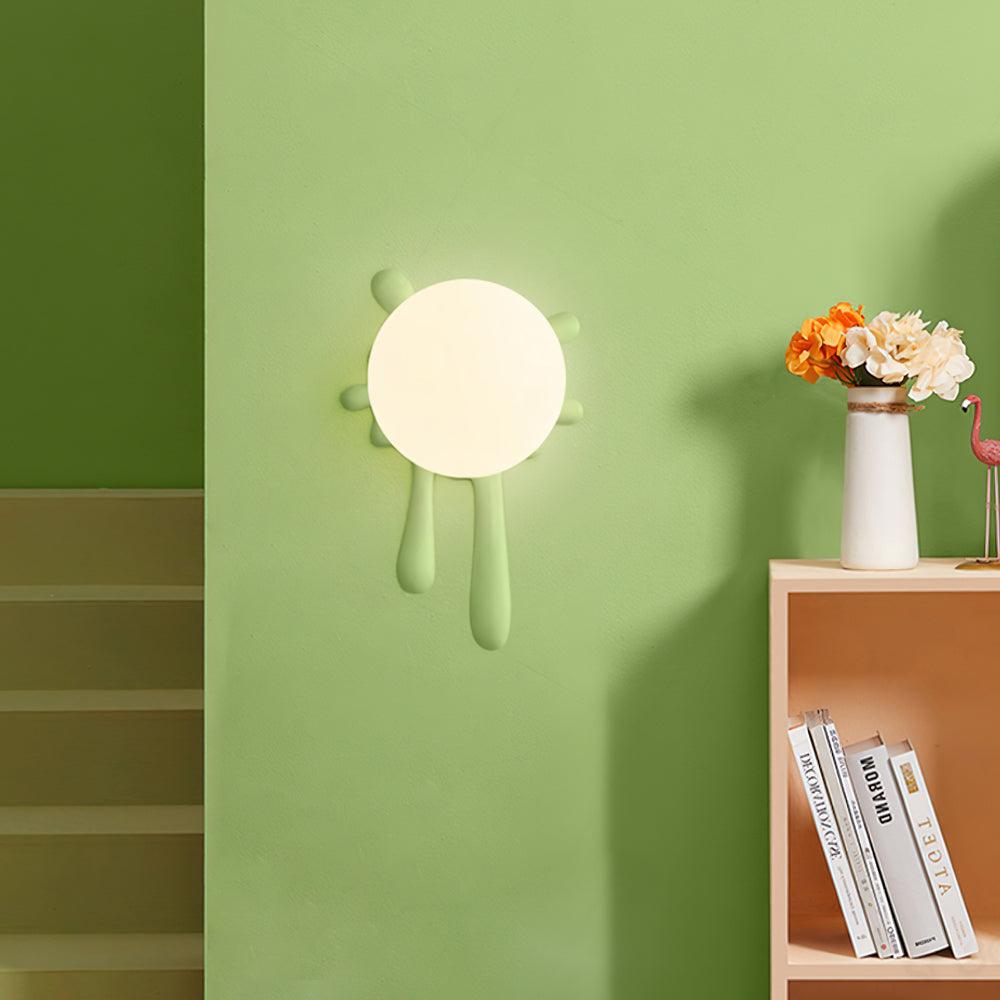 Applique Murale Abstraite En Résine Avec Globe Lumineux