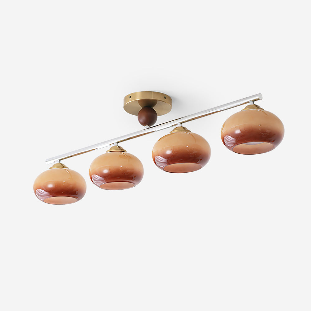 Plafonnier Verre Moderne Quatre Globes Pour Éclairage Raffiné