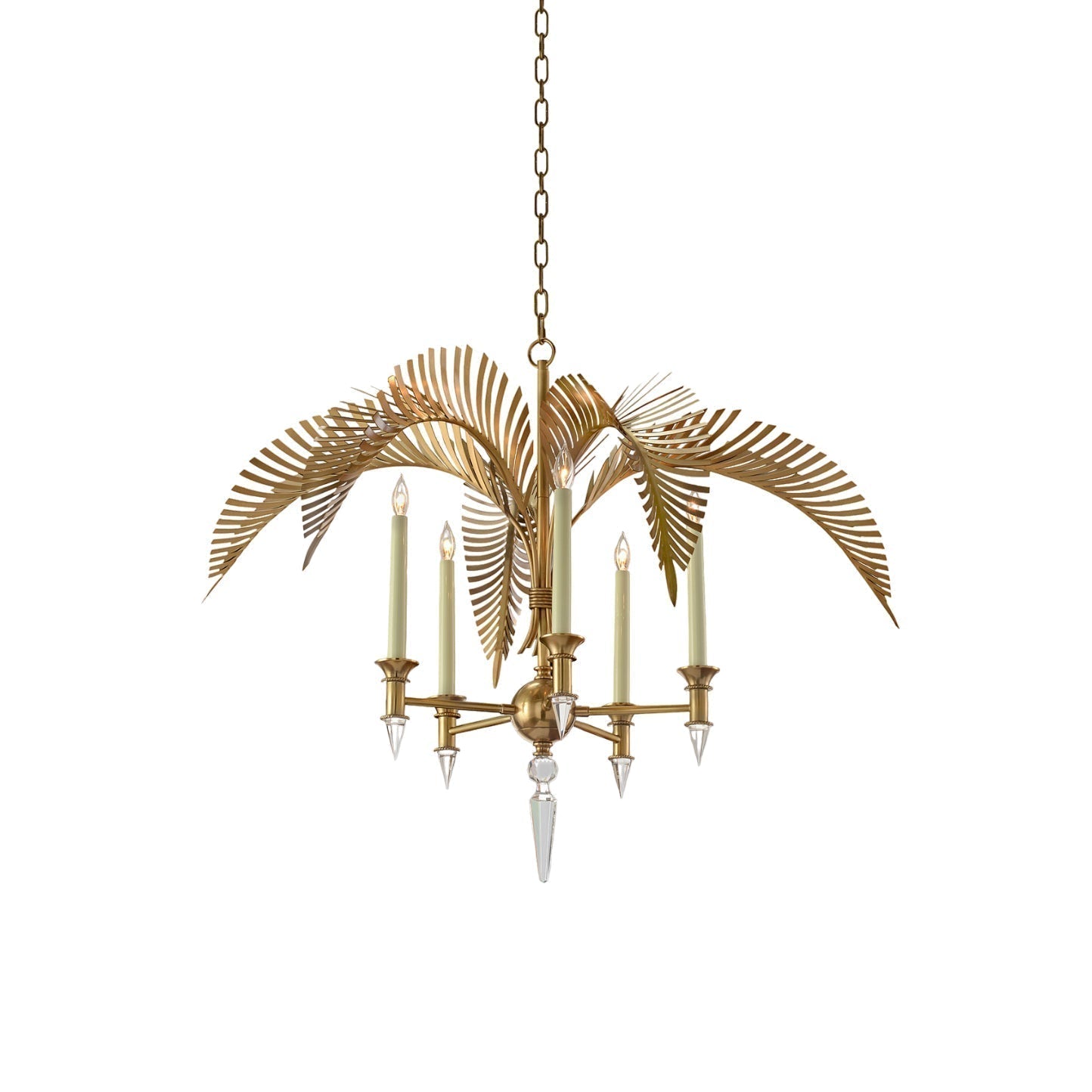 Suspension Lustre En Laiton Design Feuillage Élégant Pour Ambiance Premium