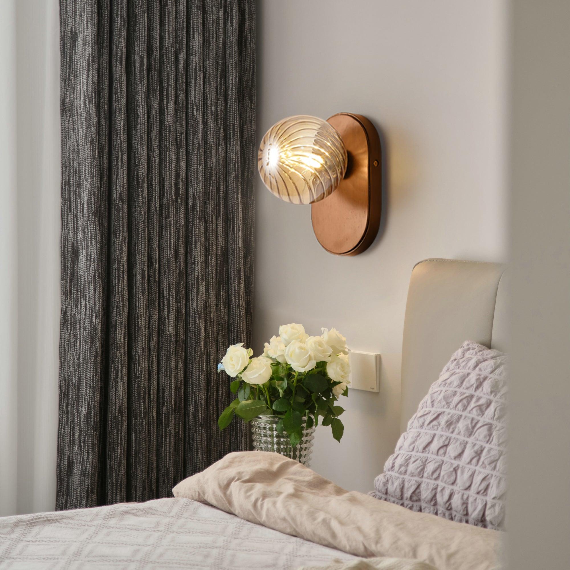 Applique Murale Bois Ambre Verre Globe Moderne Pour Ambiance Chaleureuse