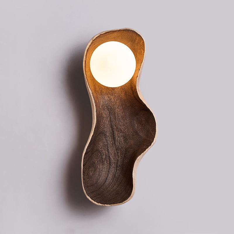 Applique Murale Bois et Verre Douille G9 Éclairage Créatif