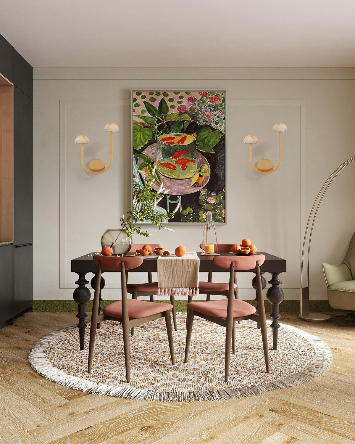 Applique Murale Asymétrique Albâtre Pour Éclairage Doux