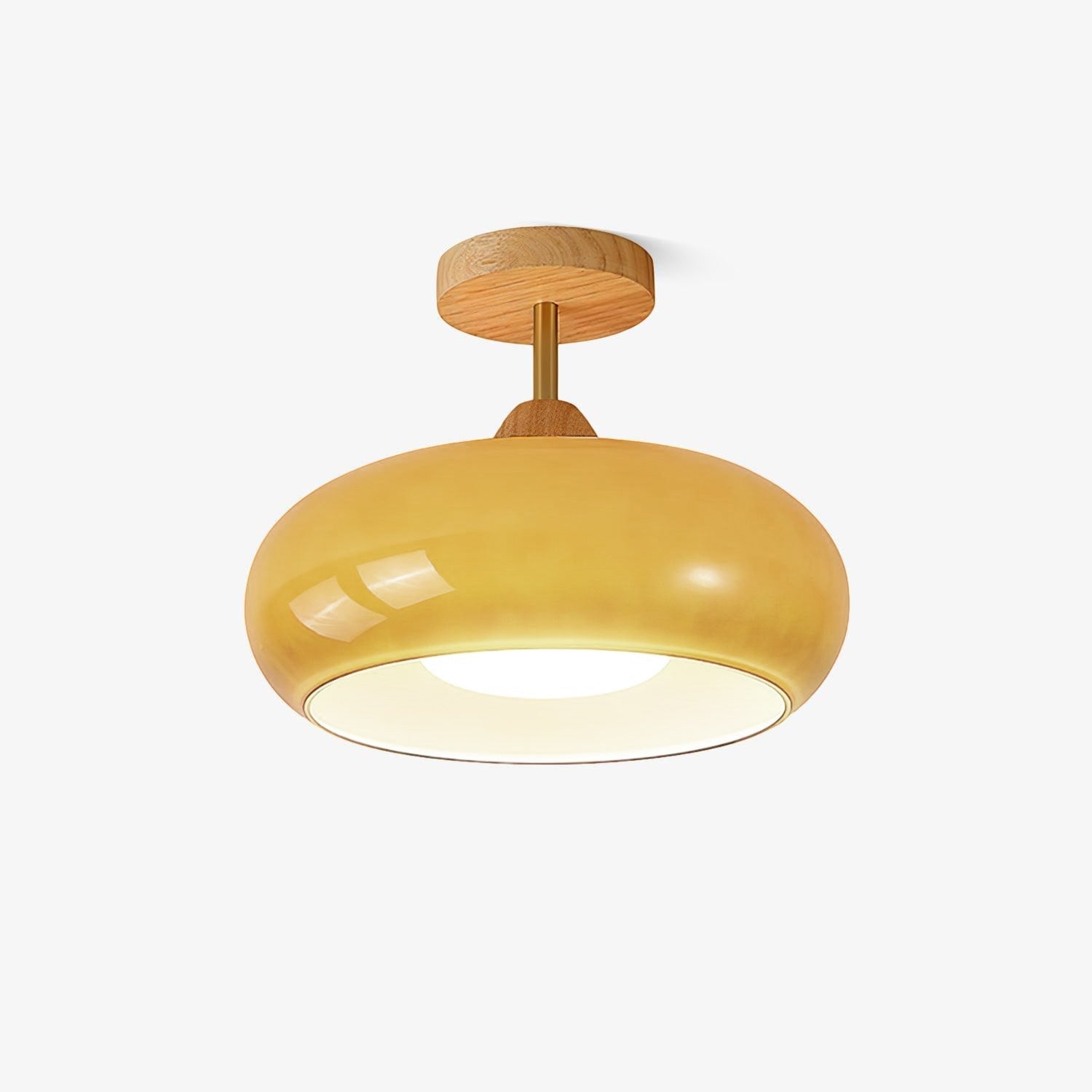 Plafonnier Verre et Bois Pour Ambiance Chaleureuse et Raffinée