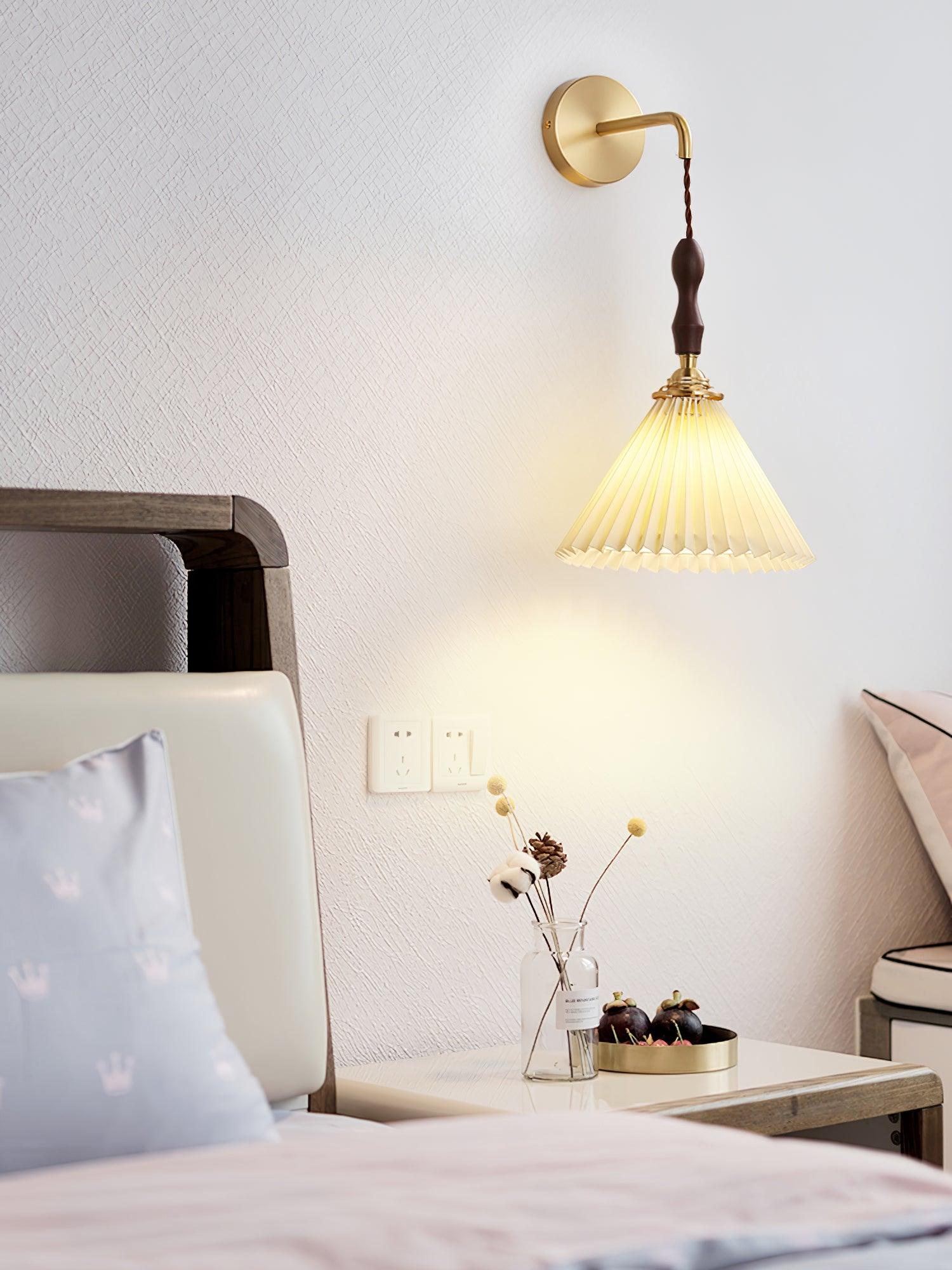Luminaire Murale Plissée Bois Premium Pour Lumière Douce