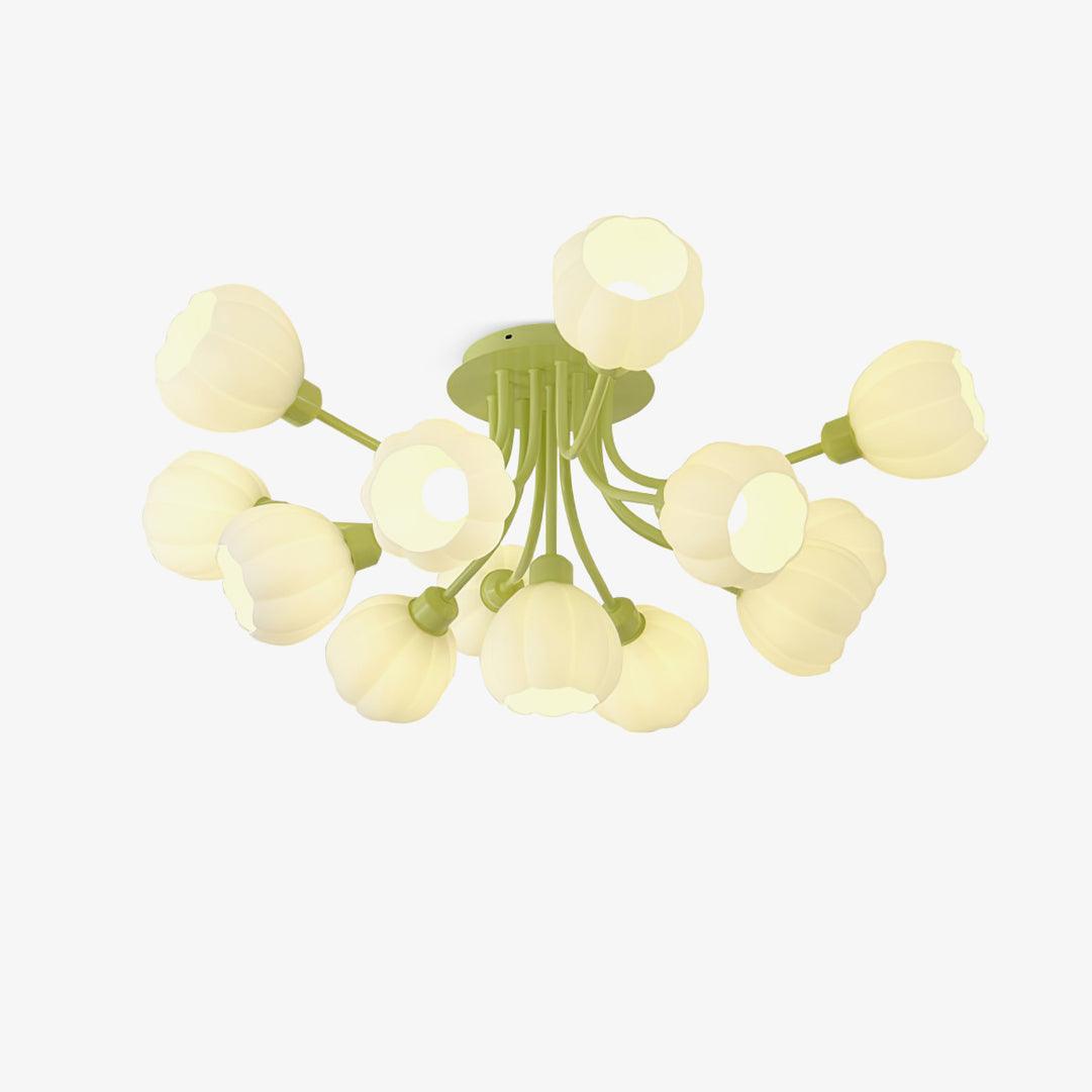 Plafonnier Verre Matcha Élégant Avec Éclairage Led Durable