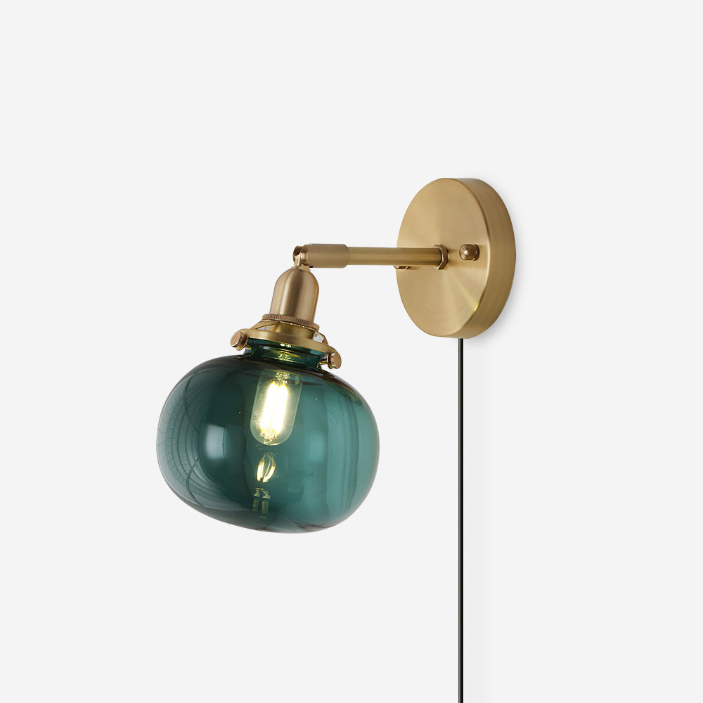 Applique Murale Baroque Verre Fumé Avec Abat Jour Laiton Pour Lumière Chic