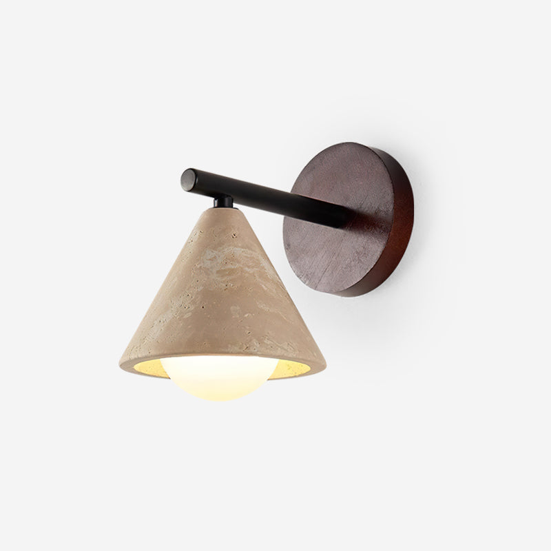 Lampe Applique Murale en Travertin Cone Triangulaire Lumière Douce